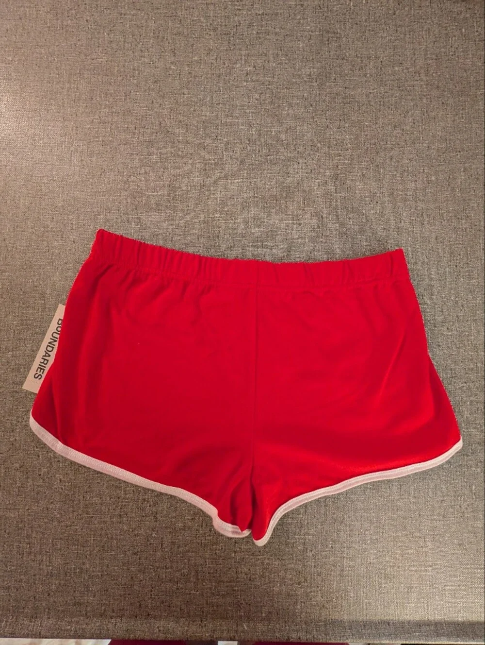No Boundaries Women’s Red Athletic Running Shorts with White Trim Size S
